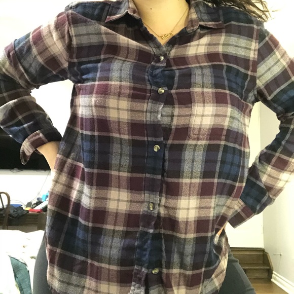 Aerie super soft plaid button-up - Picture 2 of 5